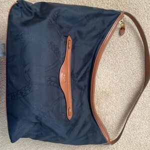 Lauren by Ralph Lauren top zip, leather accent purse